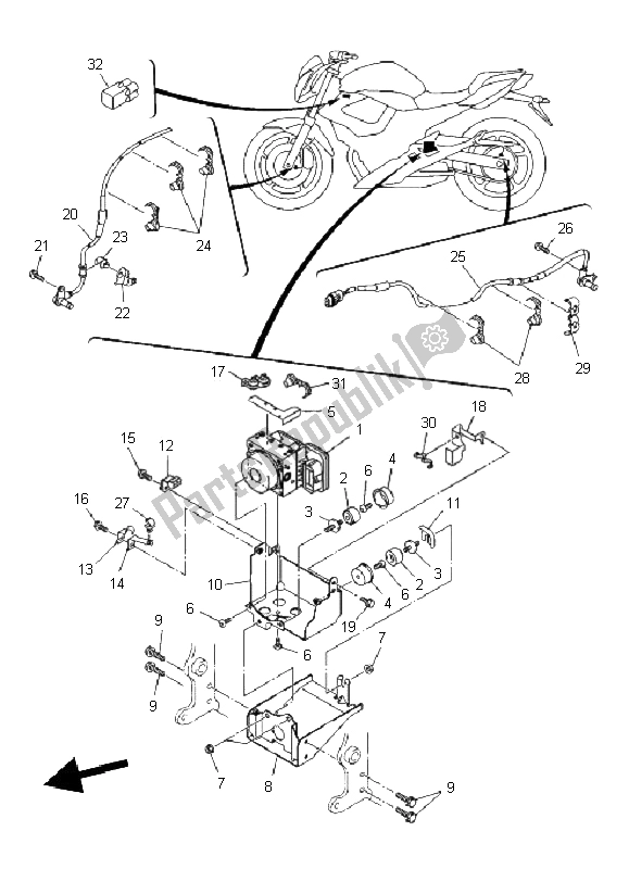 Tutte le parti per il Elettrico 3 del Yamaha XJ6 NA 600 2011