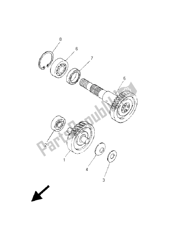 All parts for the Transmission of the Yamaha CS 50R AC JOG 2008