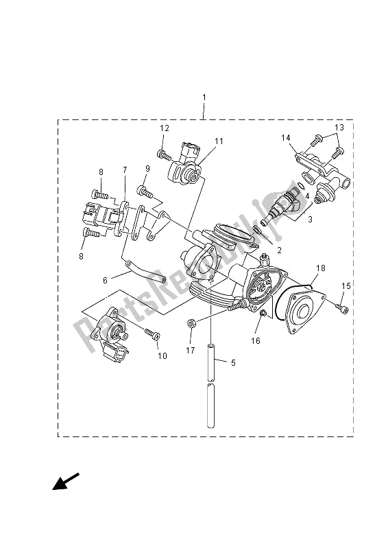 All parts for the Throttle Body Assy 1 of the Yamaha YFM 700 Fgpd Grizzly 4X4 2013