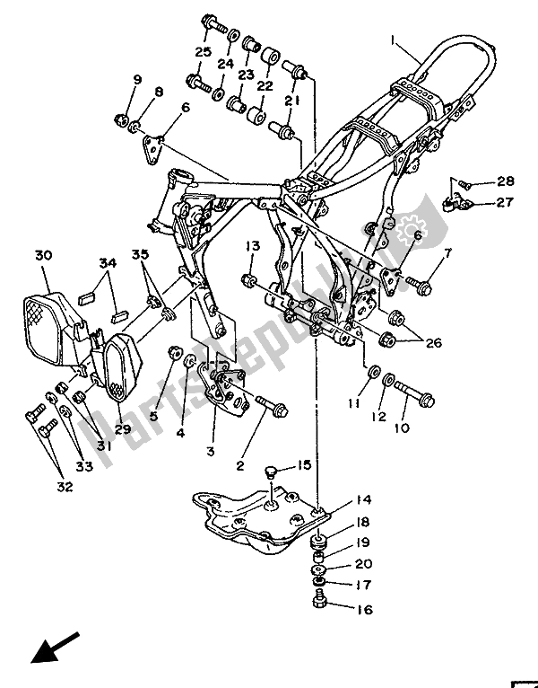 Todas las partes para Marco de Yamaha XT 350 1992