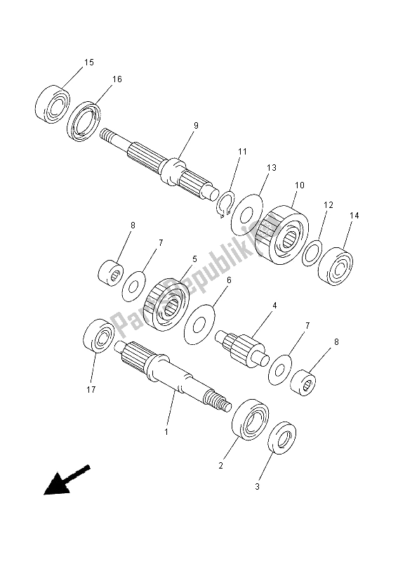 All parts for the Transmission of the Yamaha YP 250R 2014