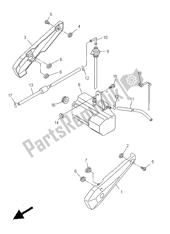 All parts for the Side Cover of the Yamaha FZ8 S 800 2014