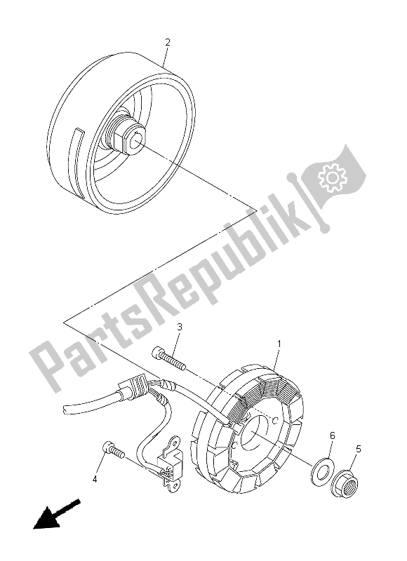 All parts for the Generator of the Yamaha WR 250F 2014