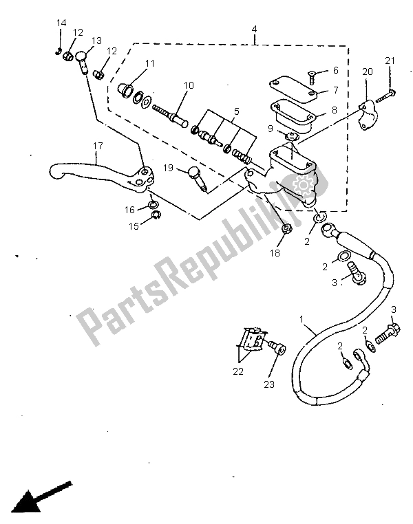 Wszystkie części do Przedni Cylinder G?ówny Yamaha YZ 400F 1999