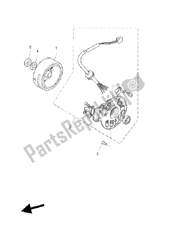 All parts for the Generator of the Yamaha YQ 50 Aerox 2011