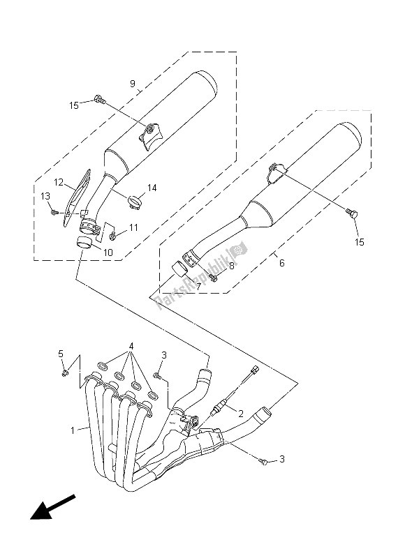 Wszystkie części do Wydechowy Yamaha FJR 1300A 2015