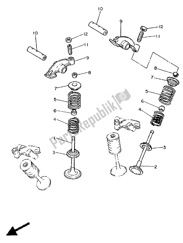 Toutes les pièces pour le Soupape du Yamaha XV 750 Virago 1992