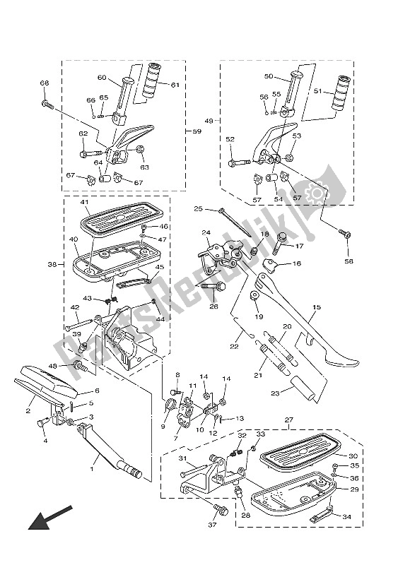 Wszystkie części do Podstawka I Podnó? Ek Yamaha XVS 1300A 2016