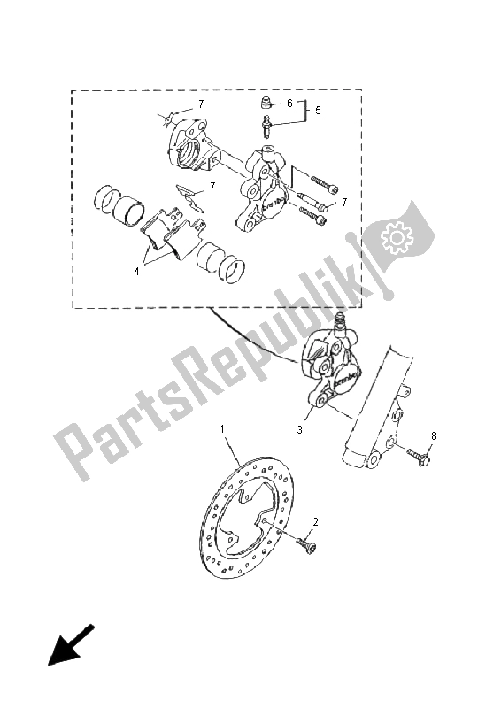 Tutte le parti per il Pinza Freno Anteriore del Yamaha YN 50 Neos 2005