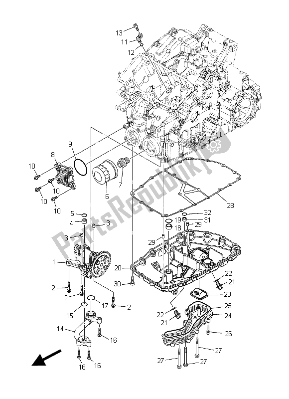 All parts for the Oil Pump of the Yamaha XT 1200 ZE 2015