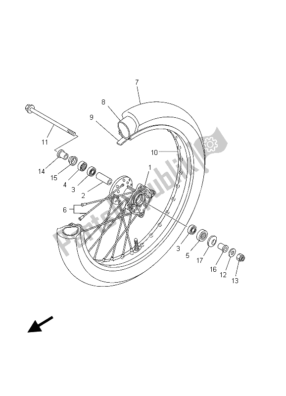 Wszystkie części do Przednie Ko? O (lw) Yamaha TT R 125E SW LW 2003