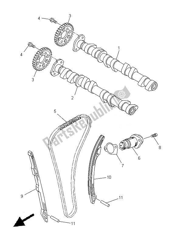 All parts for the Camshaft & Chain of the Yamaha XJ 6N 600 2014