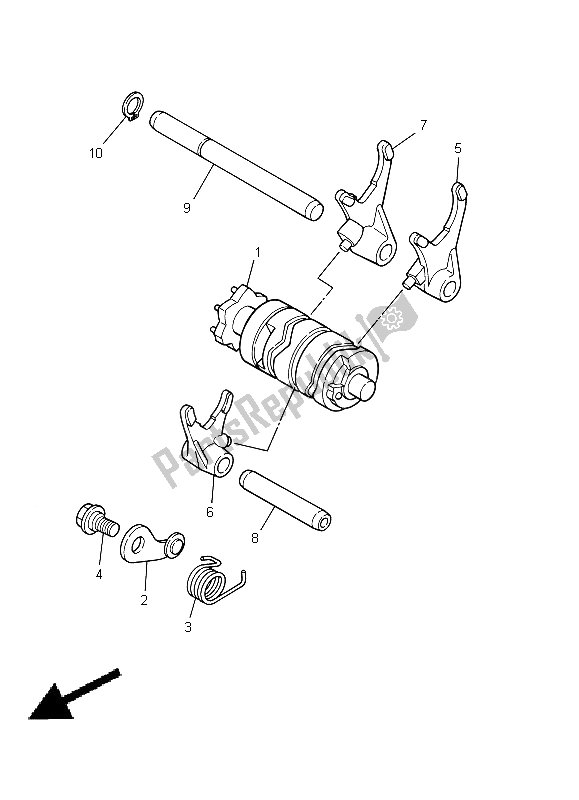 Tutte le parti per il Camma Cambio E Forcella del Yamaha DT 125 RE 1998