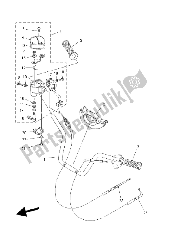 Tutte le parti per il Maniglia E Cavo Dello Sterzo del Yamaha YFM 660F Grizzly Limited 2003