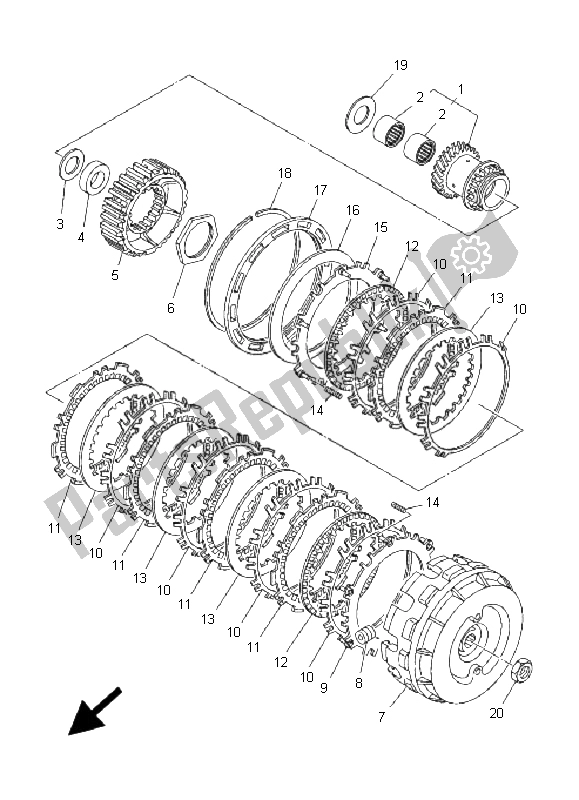 Todas las partes para Embrague de Yamaha XP 500A T MAX 2005