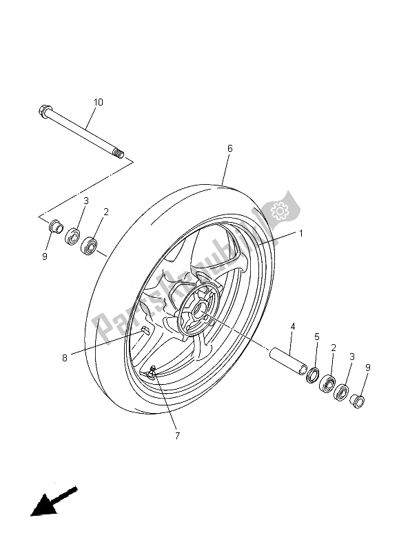 Alle onderdelen voor de Voorwiel van de Yamaha XJ 6N 600 2014