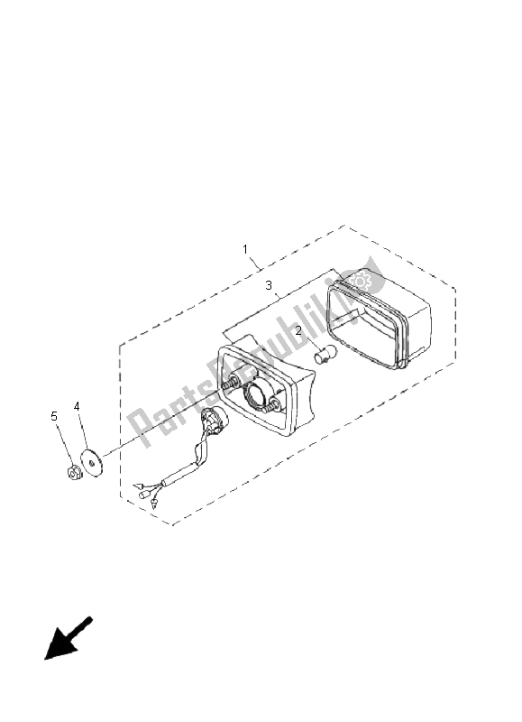 All parts for the Taillight of the Yamaha YFM 350F Grizzly 4X4 2009