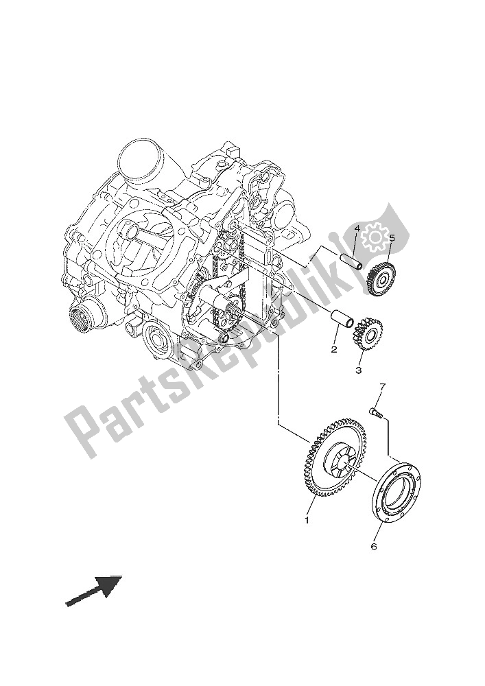 All parts for the Starter Clutch of the Yamaha YXE 700 ES 2016