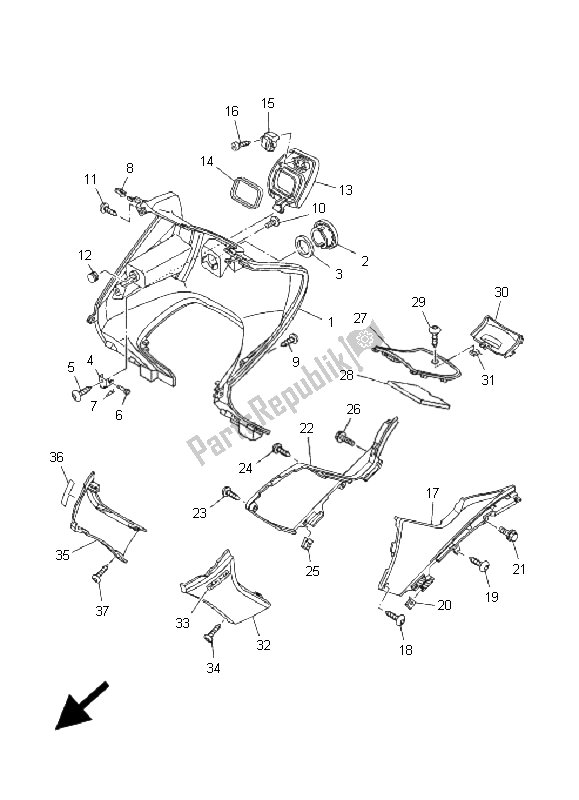 Tutte le parti per il Scudo Per Le Gambe del Yamaha XP 500A T MAX 2005