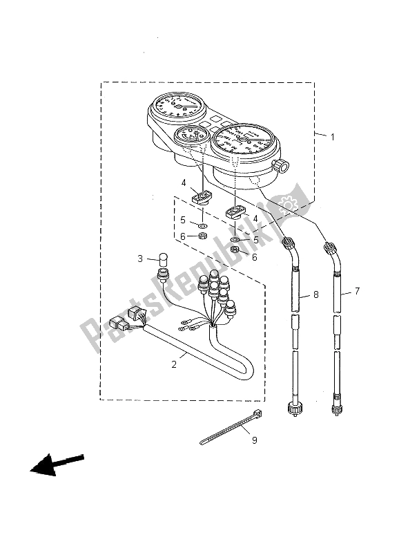 All parts for the Meter of the Yamaha TDR 125 2002