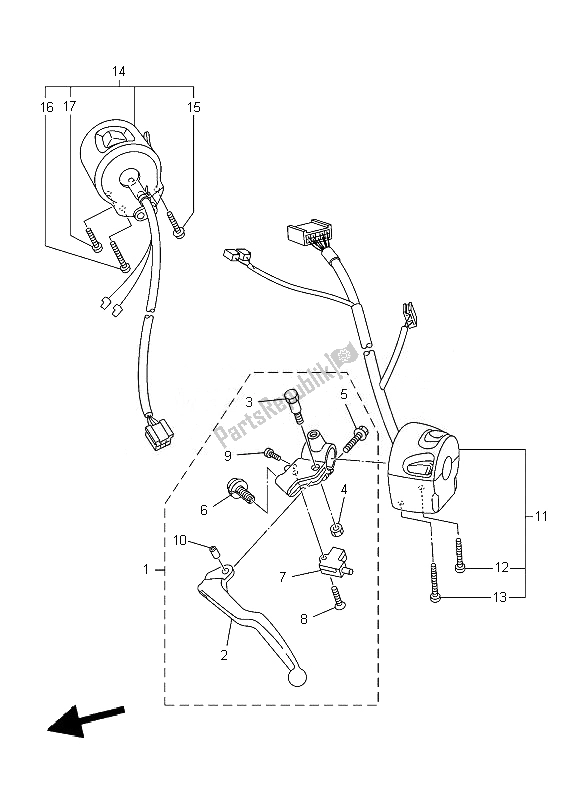 All parts for the Handle Switch & Lever of the Yamaha XJ6 SA Diversion 600 2010