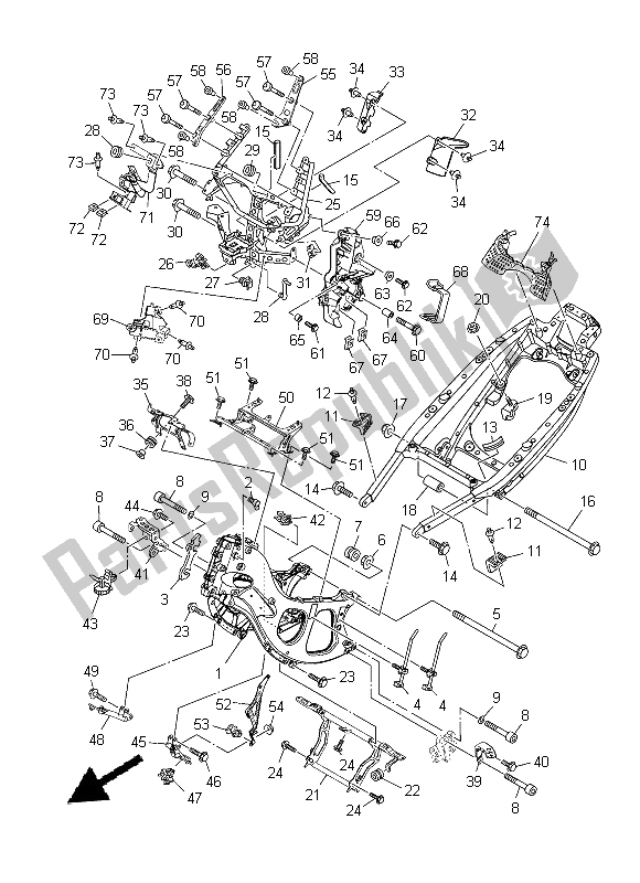 Toutes les pièces pour le Cadre du Yamaha XP 500A 2014