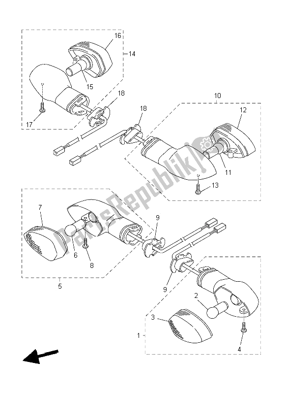 Tutte le parti per il Luce Lampeggiante del Yamaha YZF R1 1000 2006