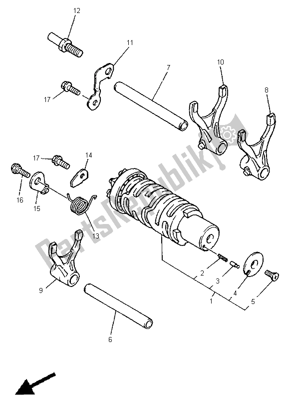 Tutte le parti per il Camma Cambio E Forcella del Yamaha YZF 600R Thundercat 1998