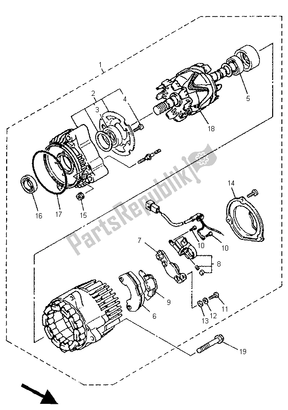 Todas las partes para Generador de Yamaha XJR 1200 SP 1997