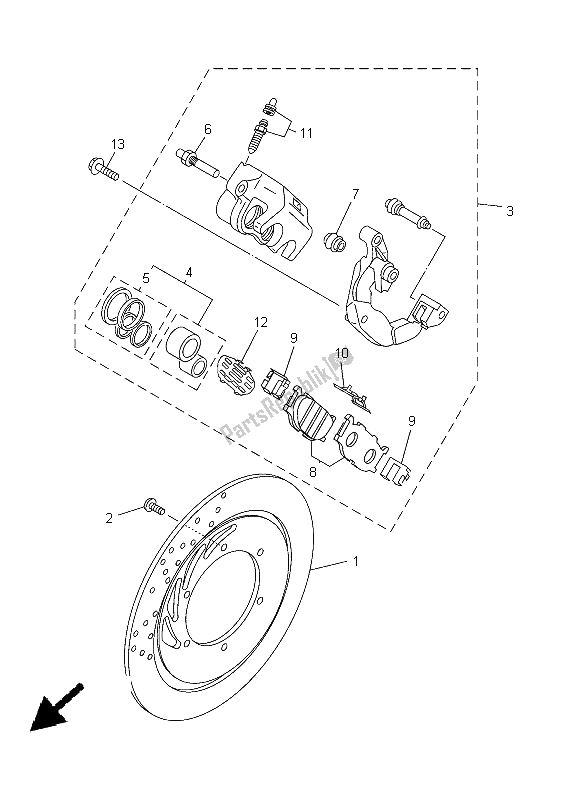 Todas las partes para Pinza De Freno Delantero de Yamaha XVS 650A Dragstar Classic 2005