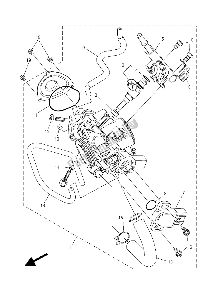 Tutte le parti per il Gruppo Corpo Farfallato 1 del Yamaha YFZ 450R 2015