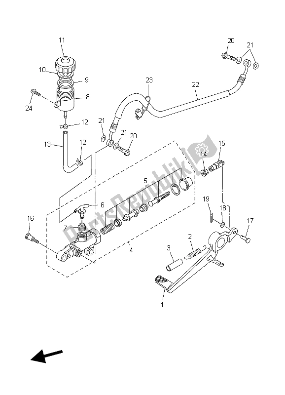 Wszystkie części do Tylny Cylinder G?ówny Yamaha YZF R1 1000 2006