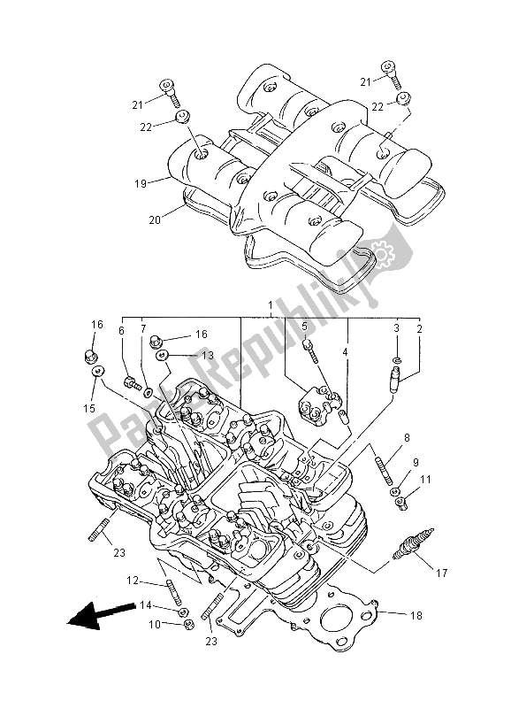 Toutes les pièces pour le Culasse du Yamaha XJ 600S Diversion 2002