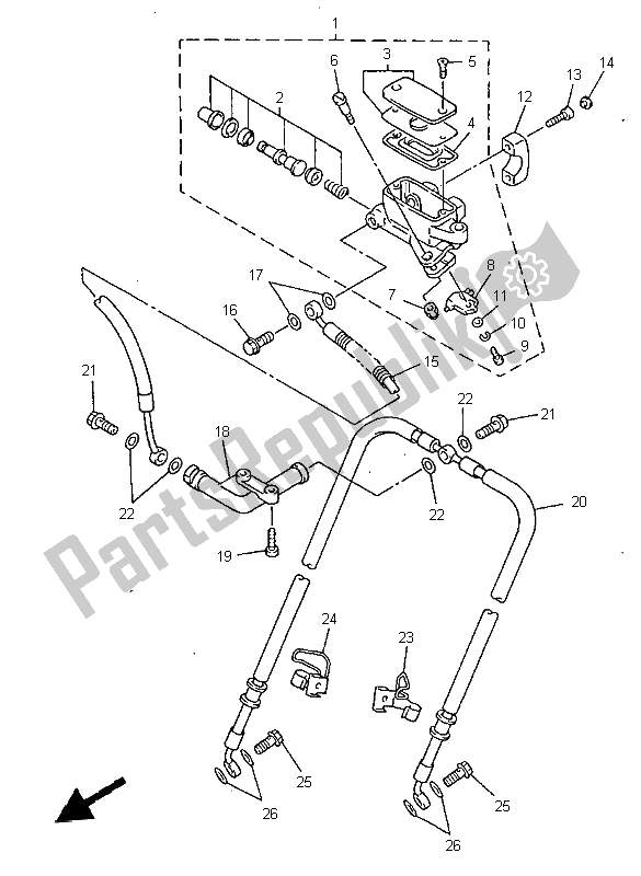 Todas las partes para Cilindro Maestro Delantero de Yamaha XVZ 1300A Royalstar 1999