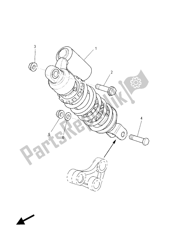 All parts for the Rear Suspension of the Yamaha XT 660Z Tenere 2012