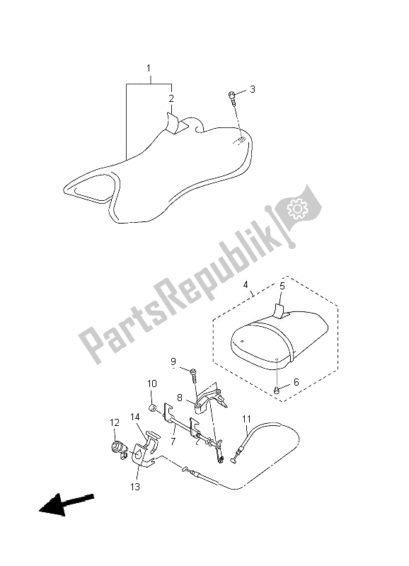 All parts for the Seat of the Yamaha YZF R1 1000 2007