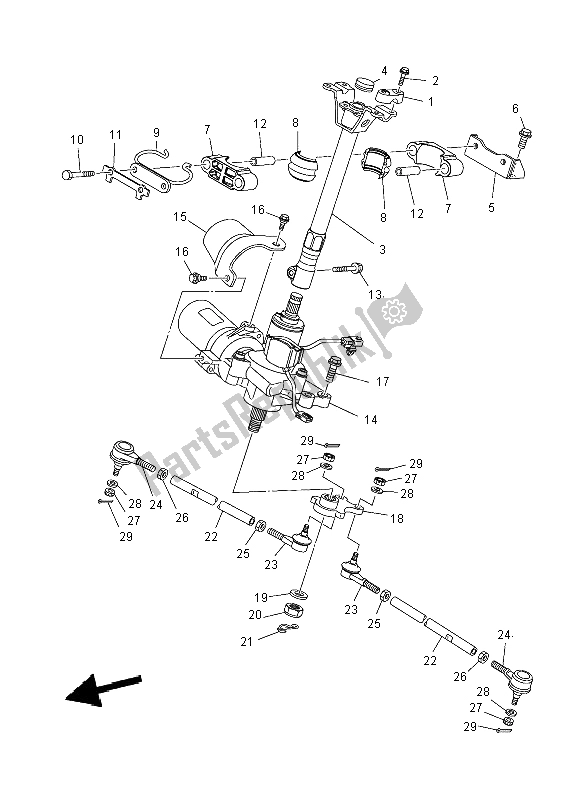 Tutte le parti per il Timone del Yamaha YFM 700 Fwad Grizzly 4X4 Yamaha Black 2014