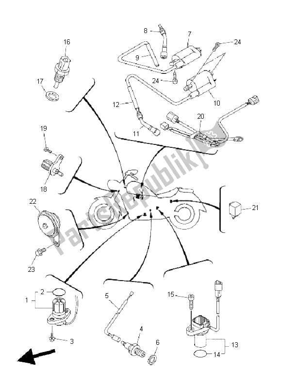 Todas las partes para Eléctrico 1 de Yamaha XVS 1300A 2011