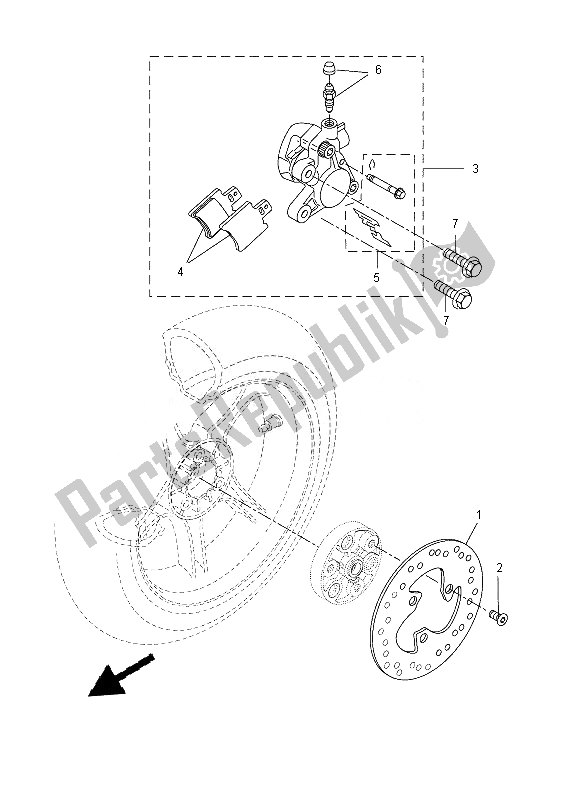 Tutte le parti per il Pinza Freno Posteriore del Yamaha NS 50 2013