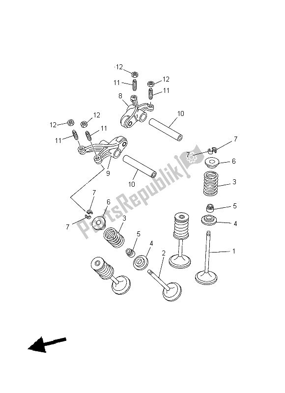 All parts for the Valve of the Yamaha YFM 550 FWA Grizzly 4X4 2014