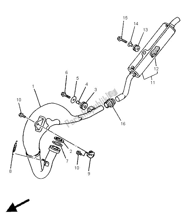 Wszystkie części do Wydechowy Yamaha YZ 80 LC 1995