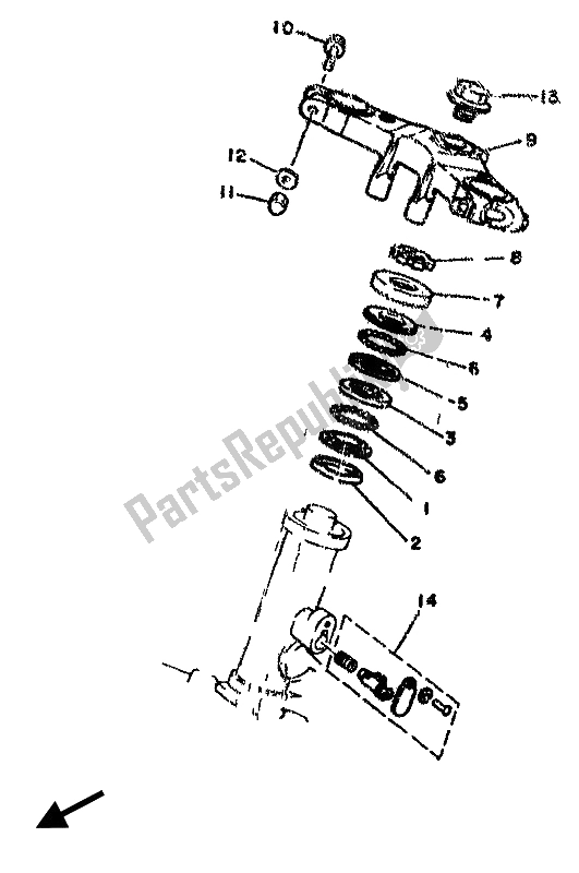 All parts for the Steering of the Yamaha RD 350F 1985