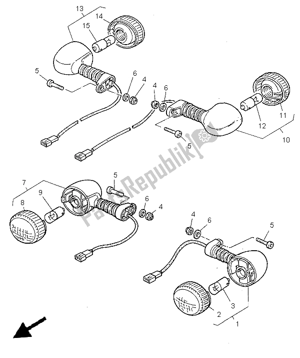 Todas las partes para Luz Intermitente de Yamaha TT 600R 1997