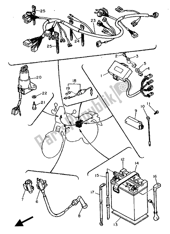 Todas las partes para Eléctrico 1 de Yamaha XT 600Z Tenere 1990