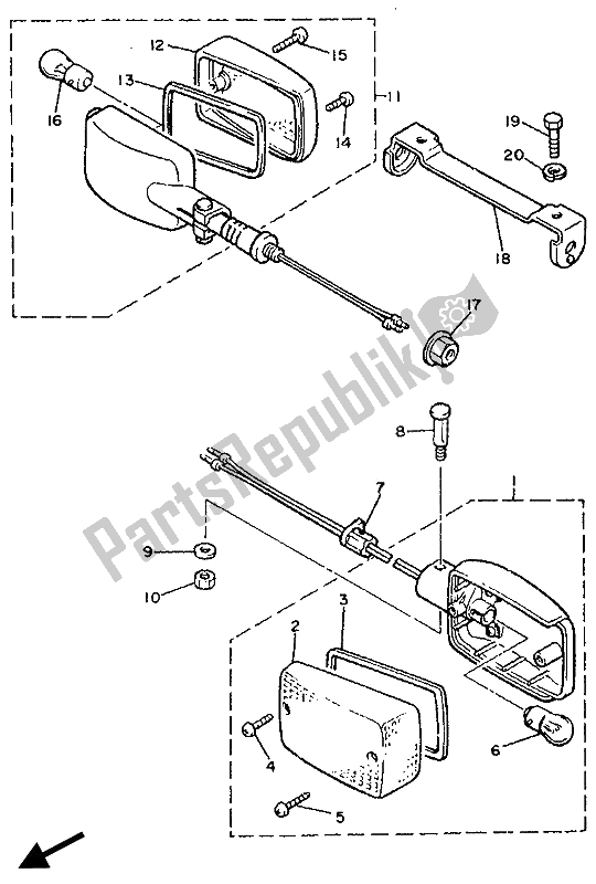 Toutes les pièces pour le Lumière Clignotante du Yamaha XJ 900 1990