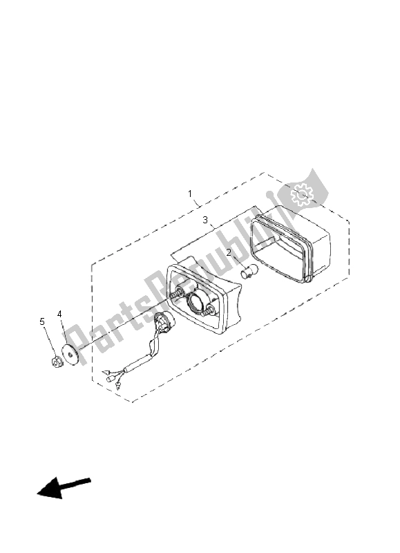 Tutte le parti per il Fanale Posteriore del Yamaha YFM 350F Grizzly 4X4 2008