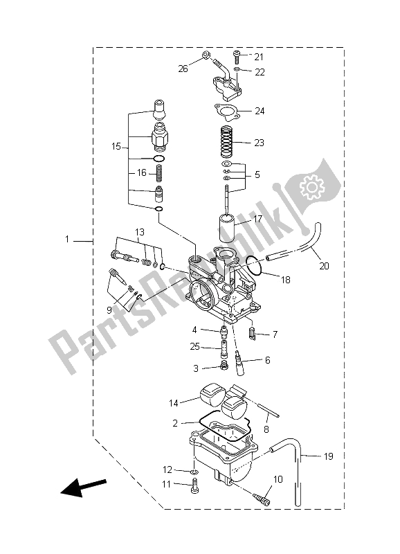 Toutes les pièces pour le Carburateur du Yamaha TT R 90 2006