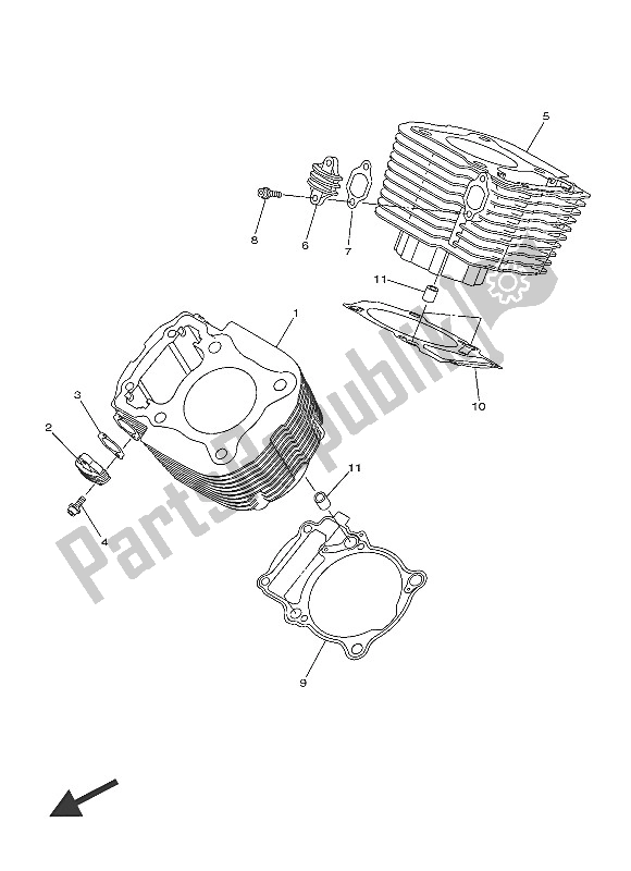 All parts for the Cylinder of the Yamaha XVS 950 CR 60 TH Anniversy 2016