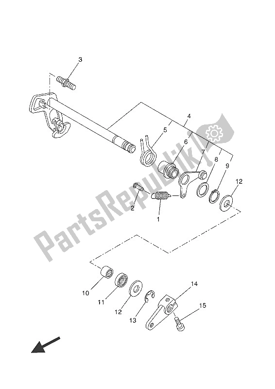 All parts for the Shift Shaft of the Yamaha MT-07 Tracer ABS 700 2016