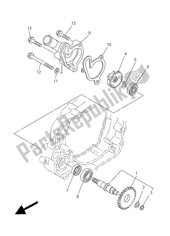 Todas las partes para Bomba De Agua de Yamaha YZ 85 SW LW 2012